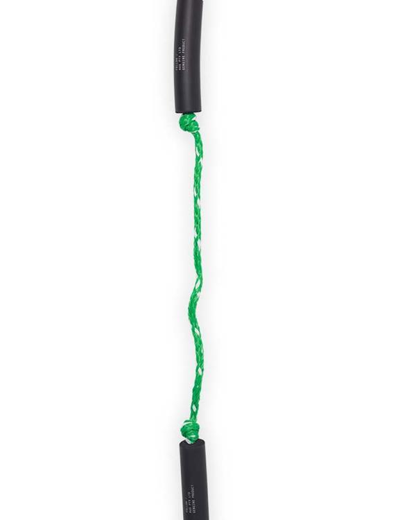 Follow Basic Wakesurf Rope - 24ft knotted wakesurf line in Green White with floats spaced along its length, no handle