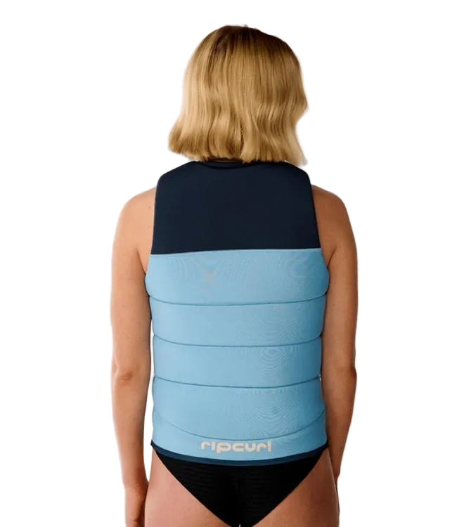 Rip Curl Dawn Patrol Navy/Blue Womens Life Vest - secondary view showing full vest profile for wakeboarding