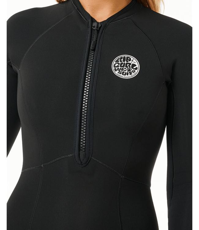 Rip Curl G-Bomb 1.5mm Black Womens Springsuit - back view showing suit profile and Freeflex neoprene panels
