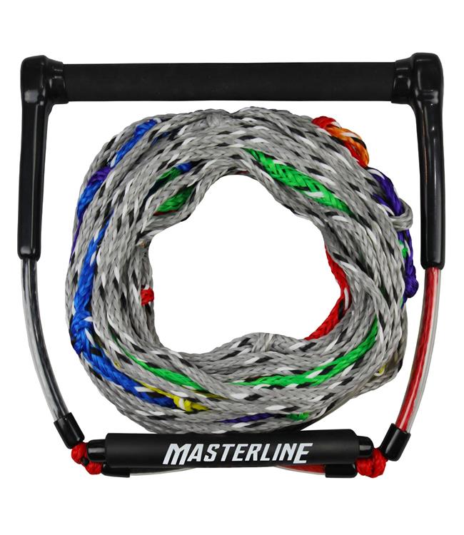 Masterline Performance Long V Handle & 8 Loop Rope - red colourway view of the rope and handle package