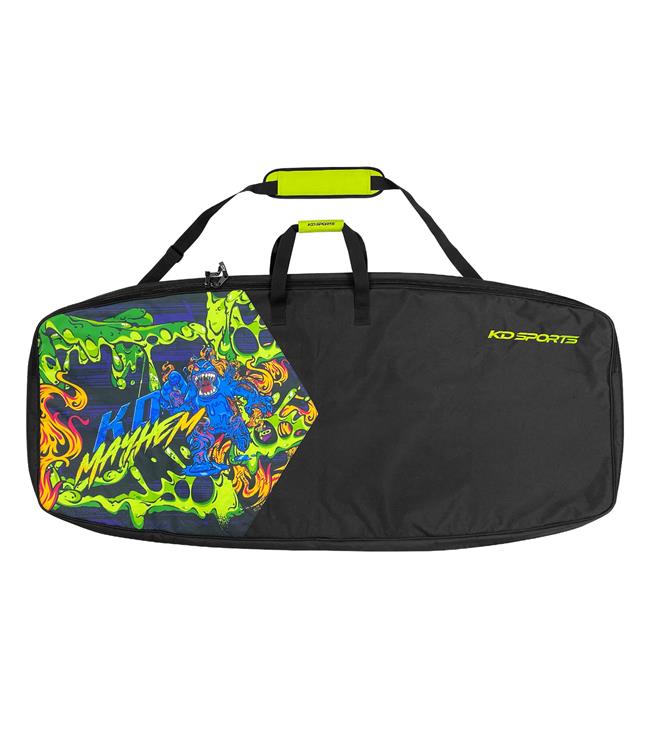 KD Deluxe Mayhem Kneeboard Cover - top view of fully padded 600D fabric cover with side zipper