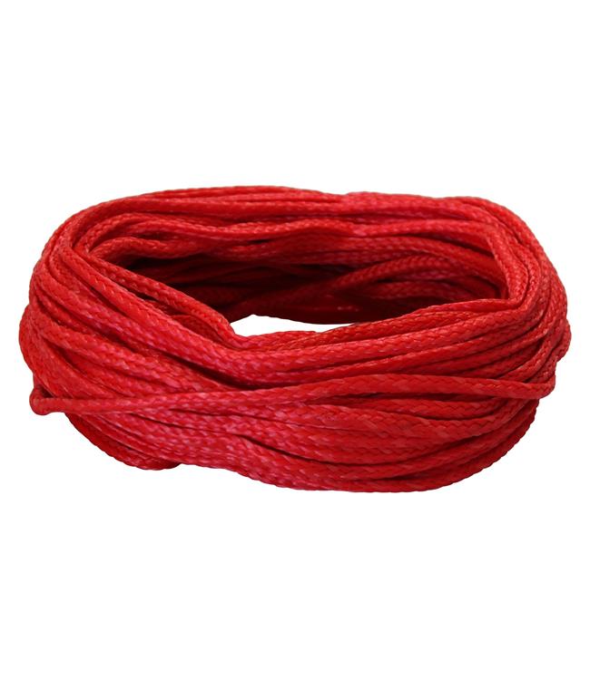 KD Poly-E Trick Mainline - red trick water ski rope showing polyethylene mainline construction