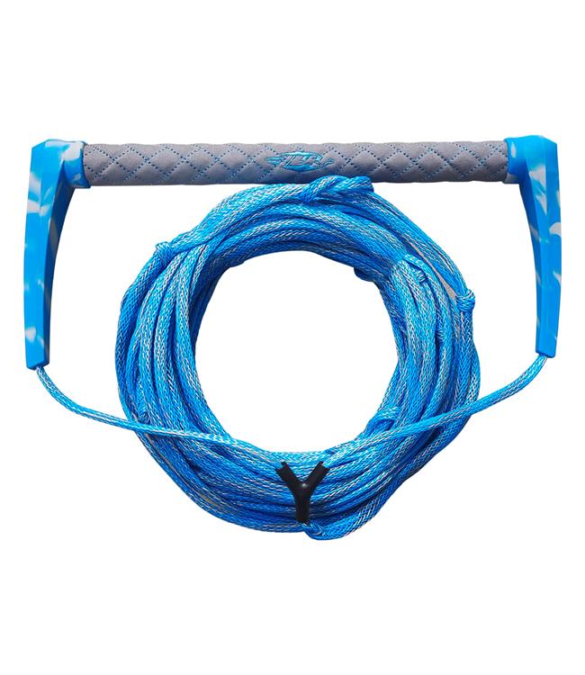 Masterline Icon Wakeboard Rope & Handle in Teal - complete 75ft Fusion mainline and 15in suede grip combo