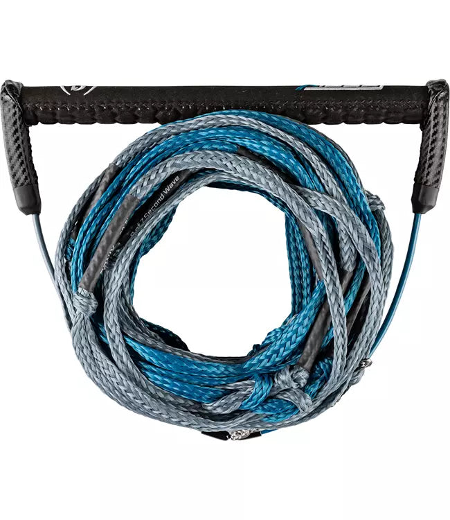 Ronix 727 Foil Rope and Handle - close detail of 14in handle showing memory foam backing and EVA core flotation