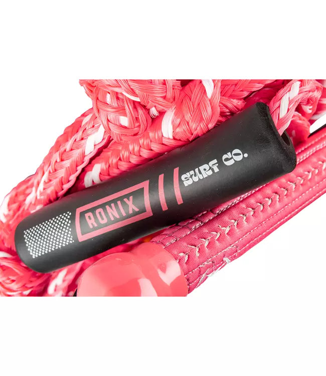 Ronix Womens Stretch Surf Rope and Handle - inset detail of 7in foam floats spaced along the mainline