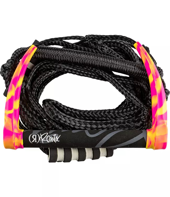 Ronix Silicone Surf Rope and Handle in Tropical Swirl - 25ft mainline with silicone moulded endcap