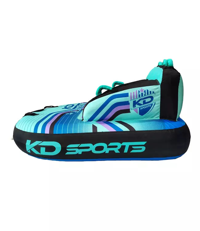 KD Lazyboy 2 2-person dual-directional ski tube - side profile showing seating depth and dividers