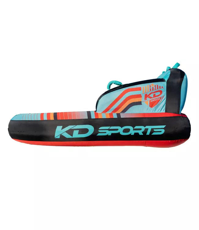 KD Lazyboy 3 3-person dual-directional ski tube - alternate side angle showing tow webbing points