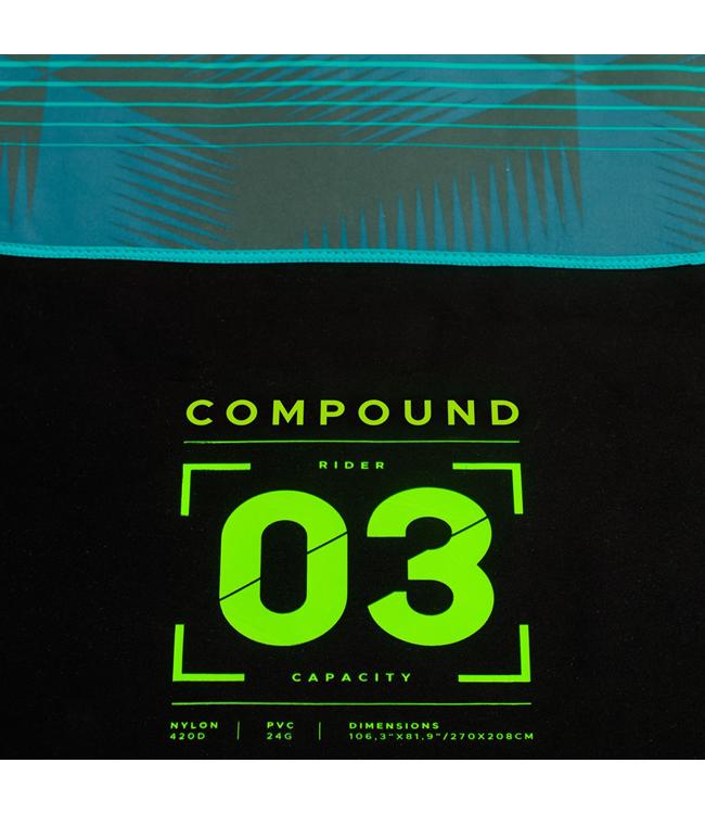 Jobe Compound 3-person ski tube - close detail of 840D nylon cover and seams