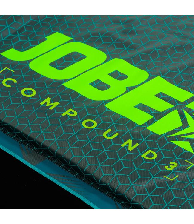 Jobe Compound 3-person ski tube - close detail of Boston valve and quick rope connector