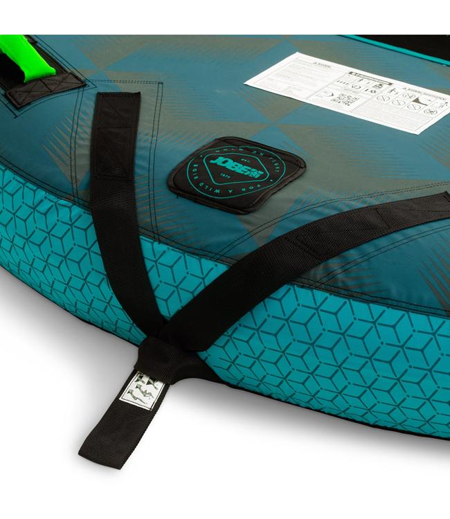 Jobe Compound 4-person ski tube - close detail of 840D nylon cover and seams
