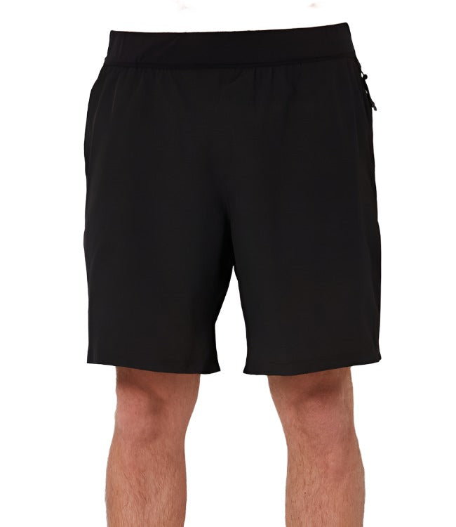 Follow Tech Shorts Black Mens - front studio view of the lightweight quick-dry ride shorts