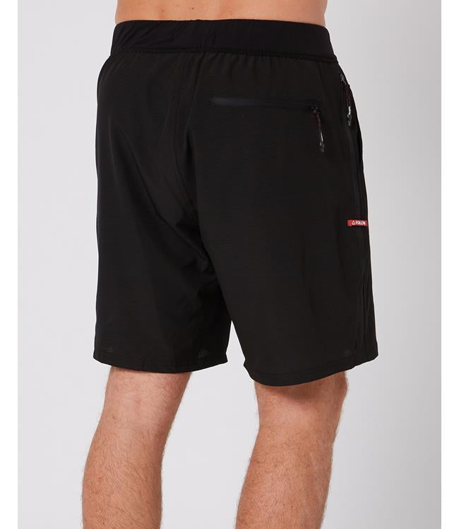 Follow Tech Shorts Black Mens - close detail of the lightweight quick-dry stretch fabric