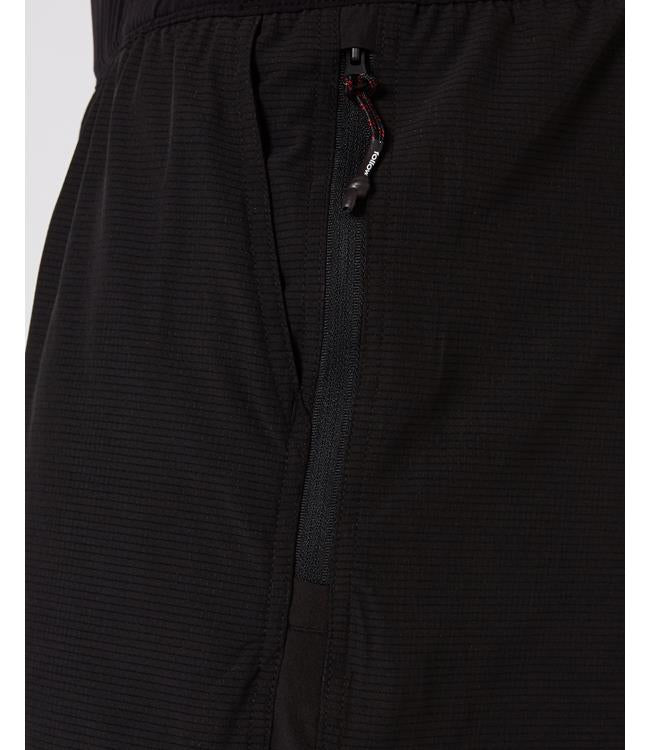 Follow Tech Shorts Black Mens - angled studio view of the lightweight quick-dry ride shorts