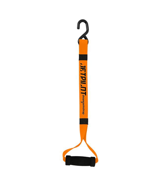 Jetpilot Strongarm Strap front view showing foam-padded handle and heat-treated S-hook closure