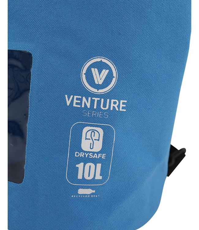 Jetpilot Venture 10L Blue Drysafe Bag rear angle showing carry handle and brand stamp