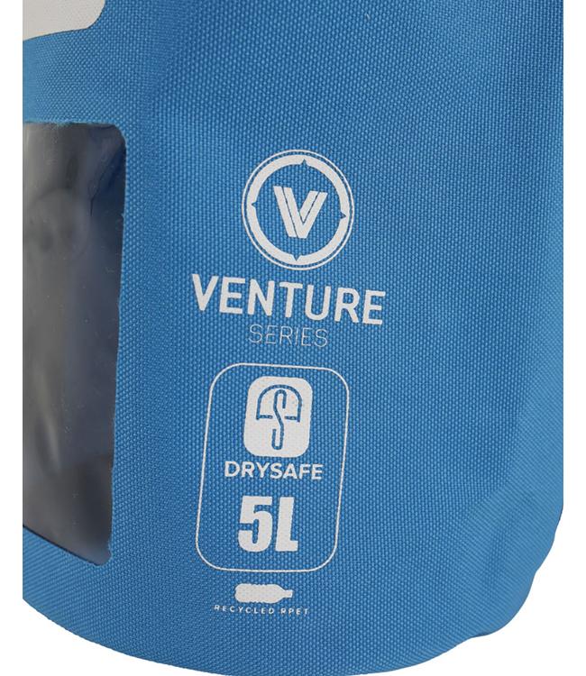 Jetpilot Venture 5L Blue Drysafe Bag rear angle showing carry handle and brand stamp