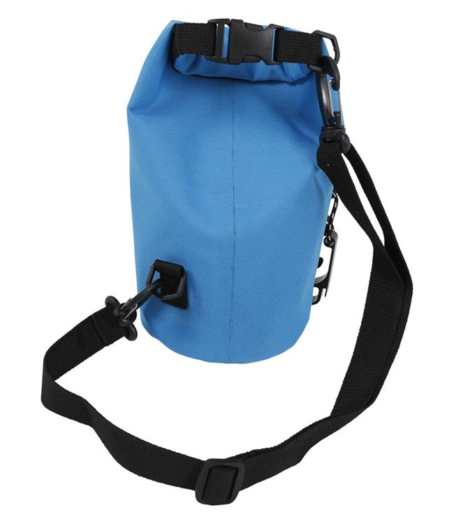 Jetpilot Venture 2L Blue Drysafe Bag held in hand for size reference