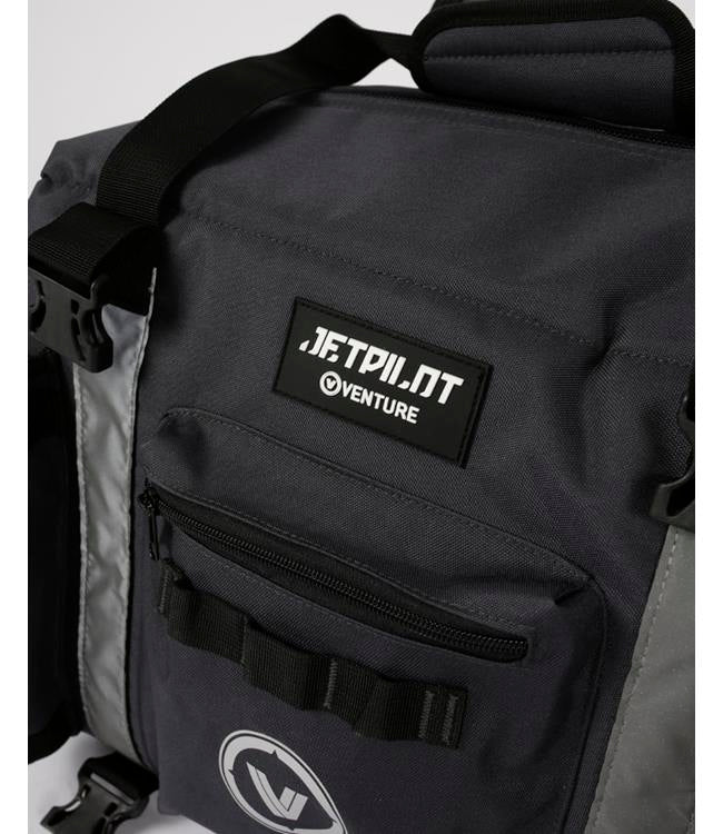 Jetpilot Venture Charcoal Soft Esky overhead view showing capacity for cans and bottles