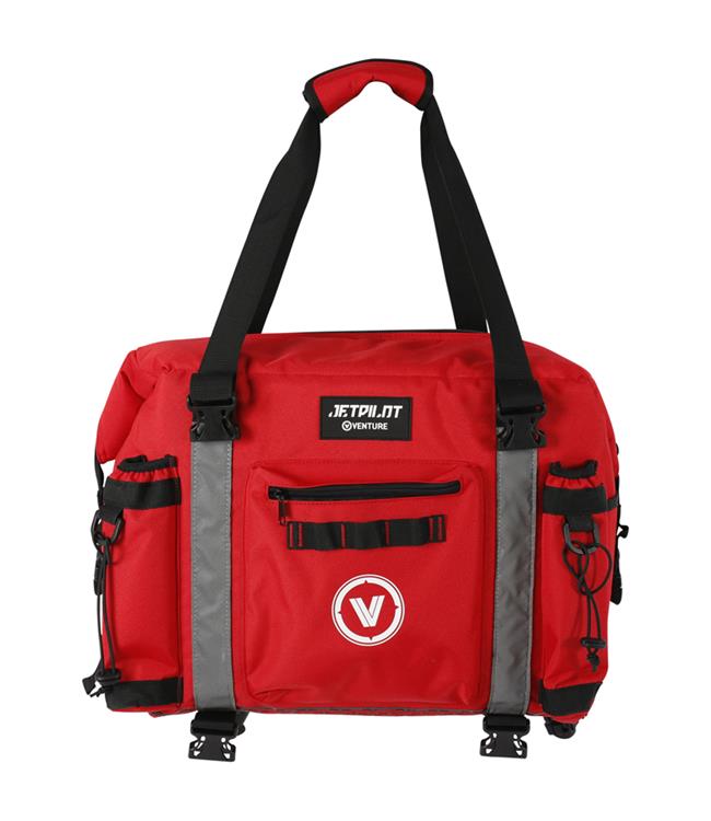 Jetpilot Venture Red Soft Esky lifestyle shot loaded with drinks for a jet ski day trip