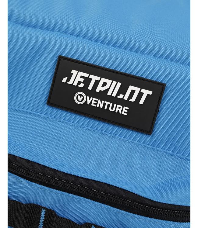 Jetpilot Venture Blue Soft Esky alternate angle showing external pocket and brand stamp