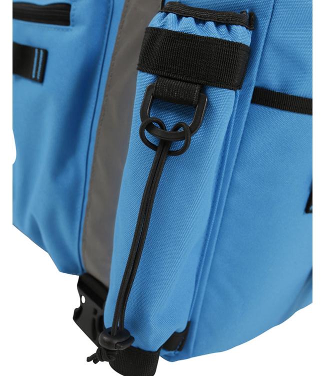 Jetpilot Venture Blue Soft Esky side angle showing tarpaulin body and reinforced base