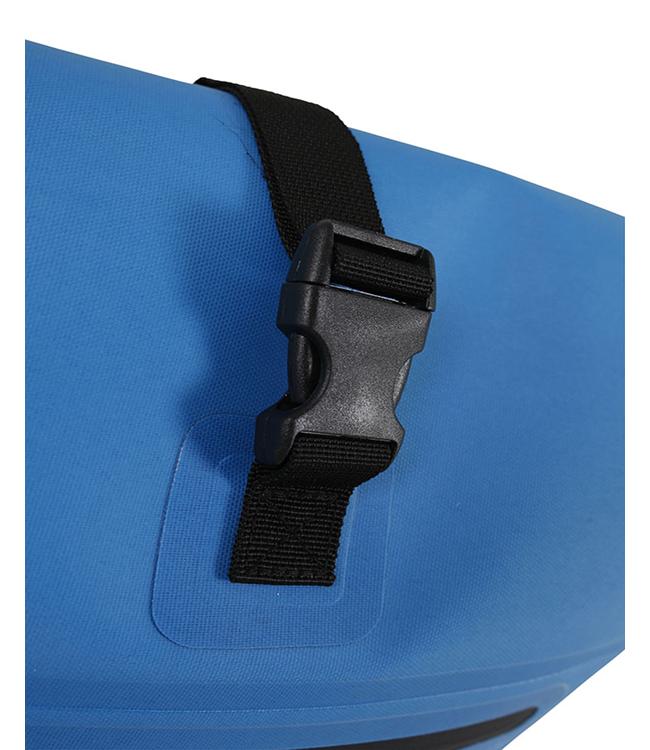 Jetpilot Venture 50L Blue Waterproof Bag straight-on catalogue view showing full proportions