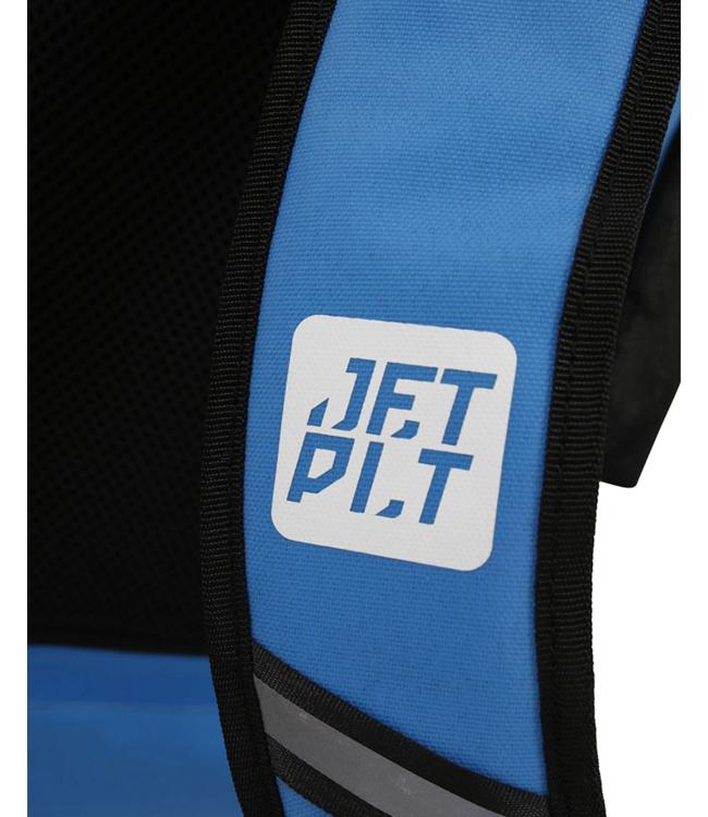 Jetpilot Venture 50L Blue Waterproof Bag alternate angle showing brand stamp and seam detail