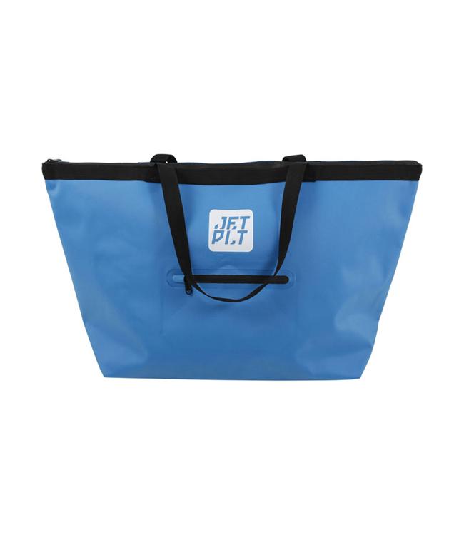 Jetpilot Venture 70L Blue Oversize Tote front view showing zipper closure and webbing handles