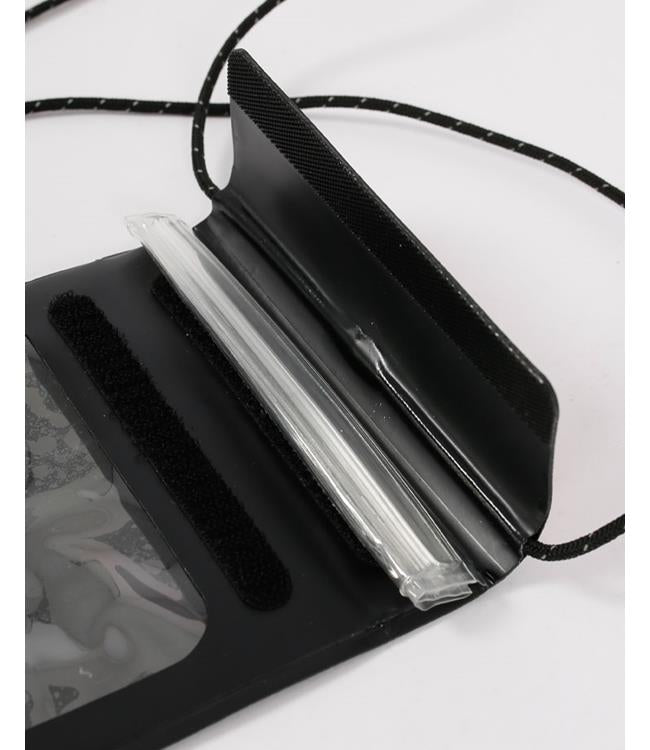Jetpilot Venture Red Waterproof Phone Pouch side angle showing welded seam and lanyard loop