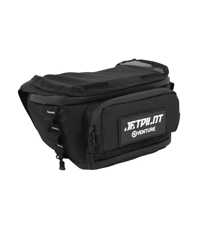 Jetpilot Venture Jetski Bar Bag mounted on handlebars showing fast-access front-position storage