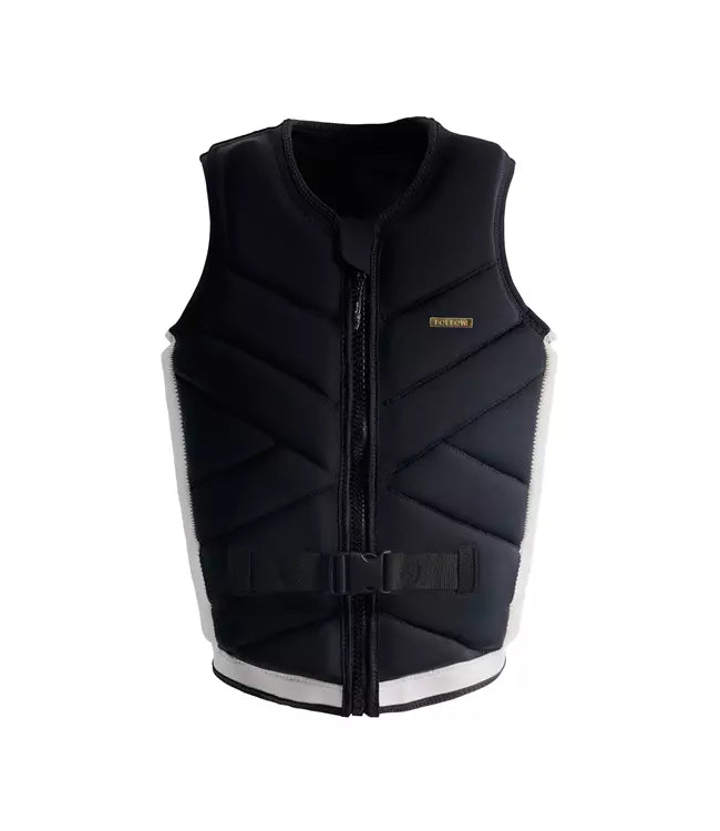 Follow Cleo Black Womens Life Vest - front view of Level 50S certified fully segmented foam panels