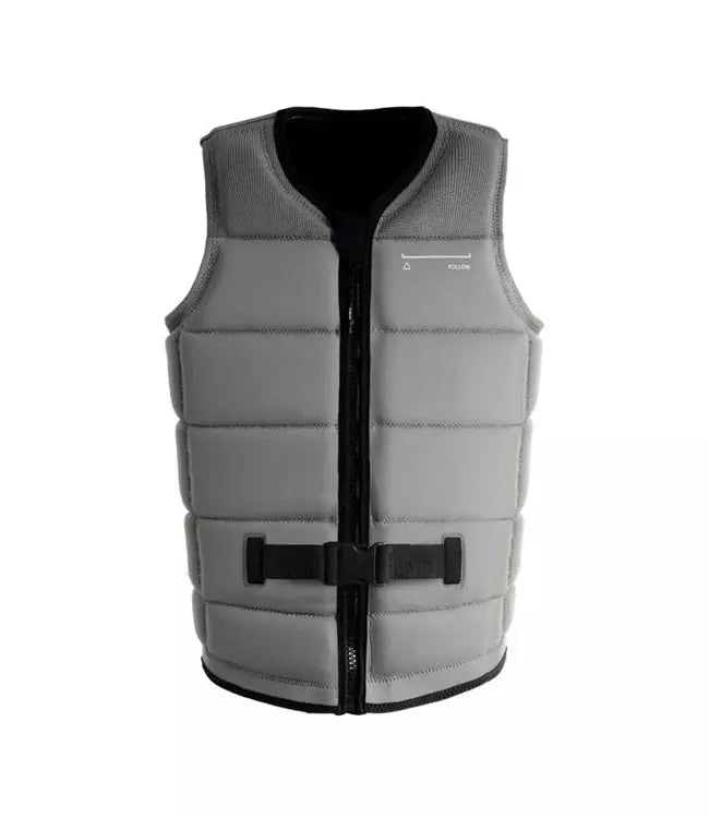 Follow Section Stone Mens Life Vest - front view of Level 50S certified segmented foam panels