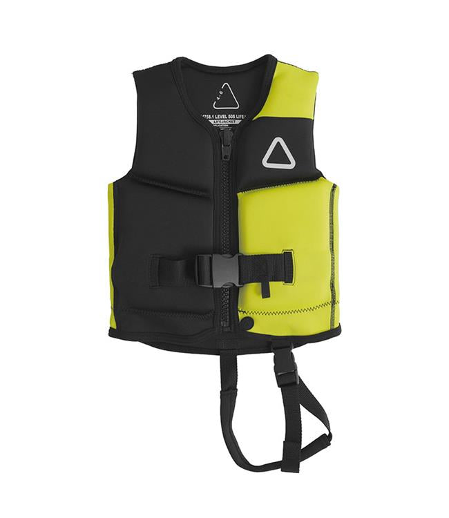 Follow Corp Infant Yellow Life Vest for kids - front view of Level 50S certified foam panels