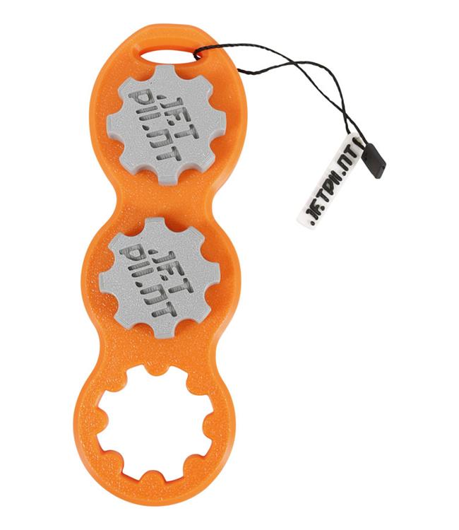 Jetpilot PWC Floating Bung Tool Orange straight-on view of the full tool length and bright high-vis finish