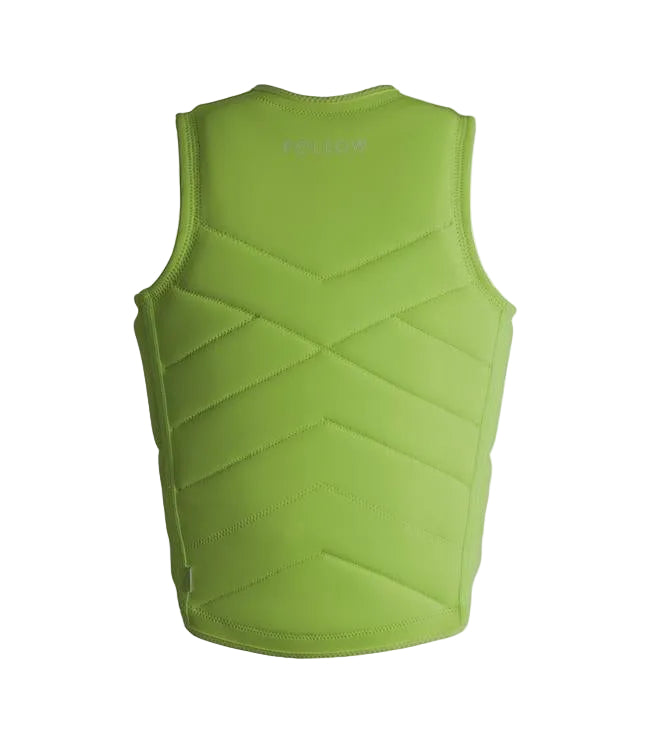 Follow Atlantis L50 Yellow Womens Life Vest - back view showing segmented foam and safety colour