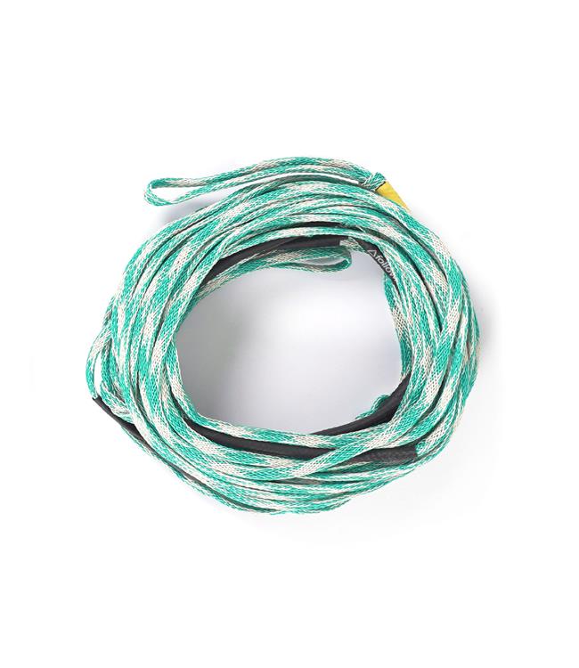 Follow Team Fusion Wake Rope in Grey Mint - 75ft non-stretch wakeboard mainline standalone