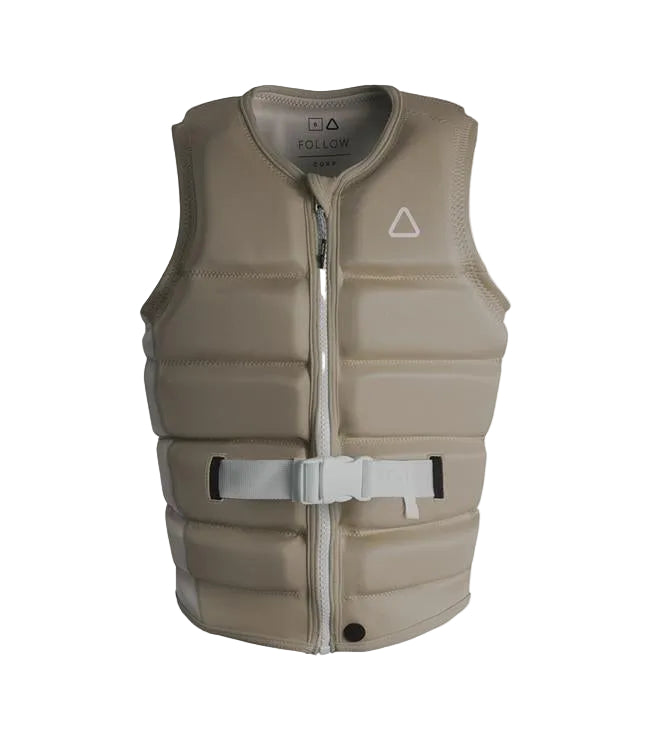 Follow Corp Sand Womens Life Vest - front view of Level 50S certified segmented foam flex panels