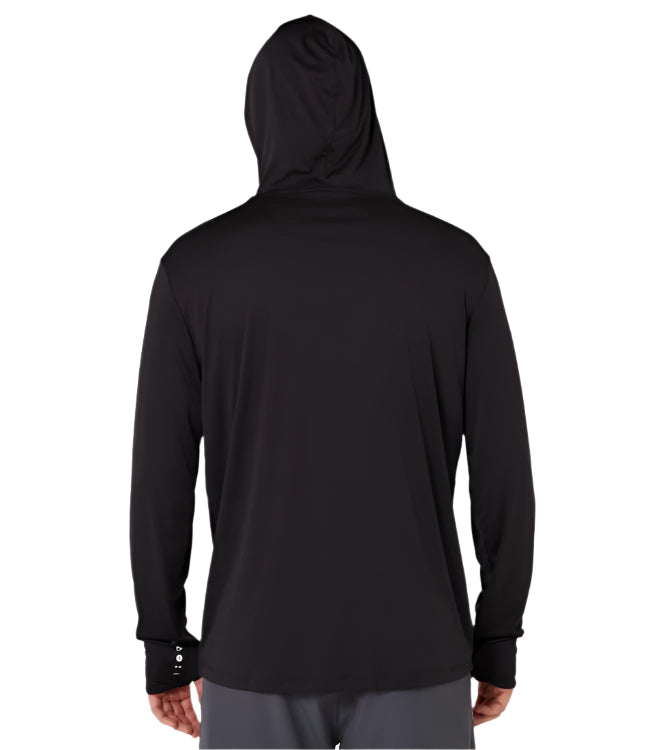Follow Sun Hood Long Sleeve Black Mens - back view showing the hood and long-sleeve sun top