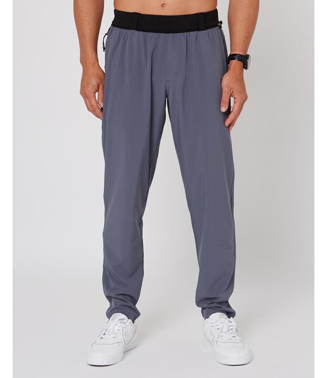 Follow Tech Pant Alloy Mens - side view of the polyester-spandex stretch ride pant