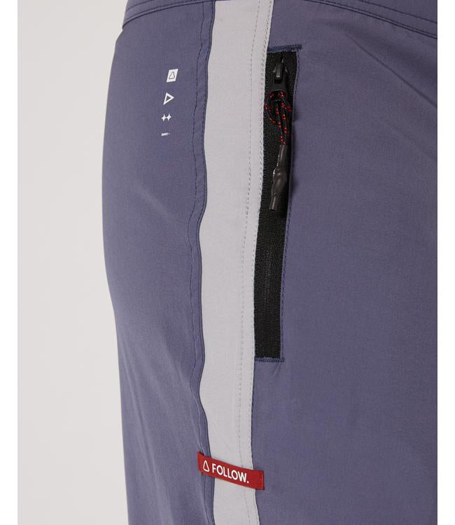 Follow Water Boardies Alloy Mens - side view of the stretch quick-dry boardshort fabric