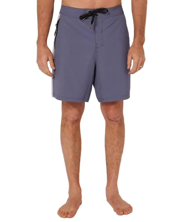 Follow Water Boardies Alloy Mens - front studio view of the polyester-spandex stretch boardshorts