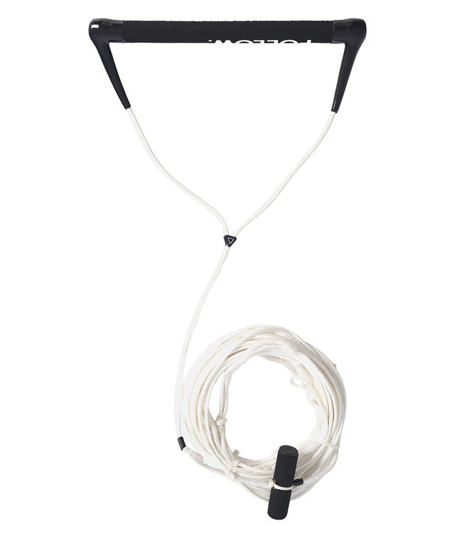 Follow Pro Package White - top view of the 75ft non-stretch wake rope and 15-inch handle combo