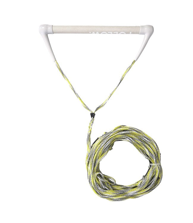 Follow Team Package Fluro/Circle - top view of the wake rope and 15-inch suede Team handle combo