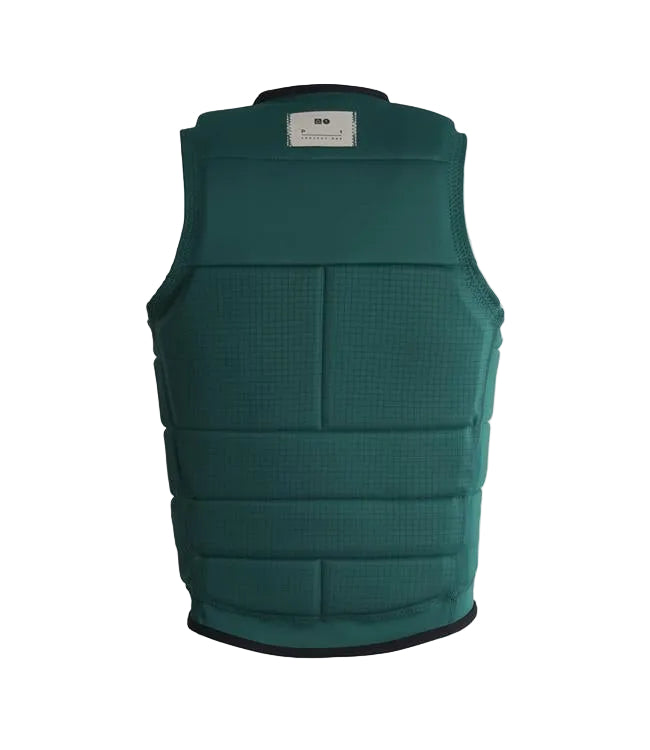 Follow P1 Traction Emerald Mens Life Vest - back view showing segmented foam panels and side straps