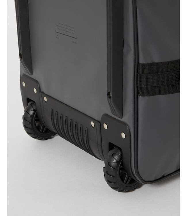 Follow Life Gear Bag Charcoal - detail of the sealed zip pull and reinforced base