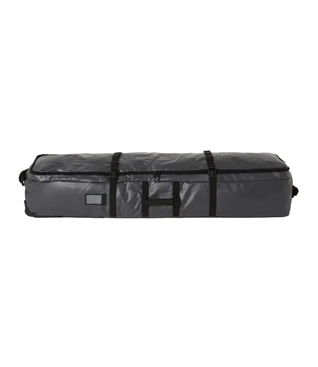 Follow Life Board Travel Bag in Charcoal – top-down view of the wheeled wakeboard bag with HD 4WD wheel system