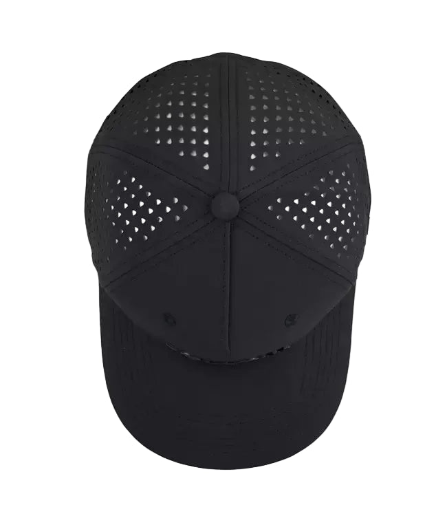 Follow Curved All Day Cap Black - back view with adjustable strap closure for a secure fit