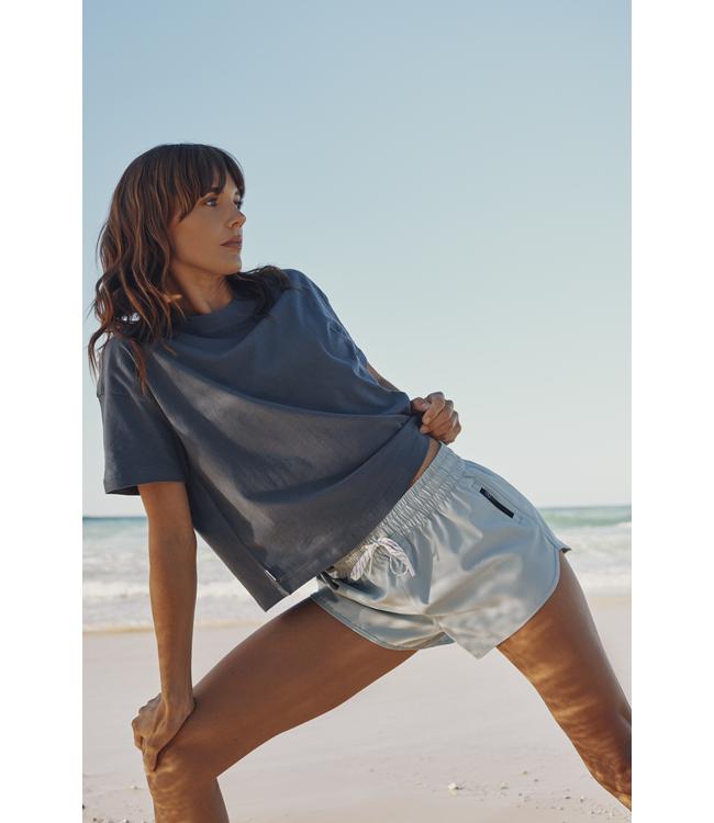 Follow Odessa Womens Board Shorts Light Petina worn off the boat after a session
