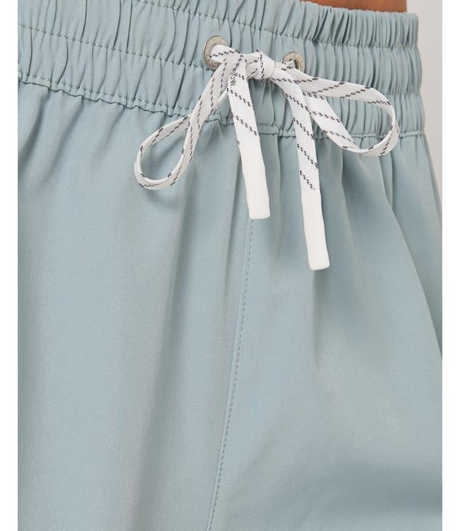 Follow Odessa Womens Board Shorts Light Petina - detail of the drawcord waistband and seam